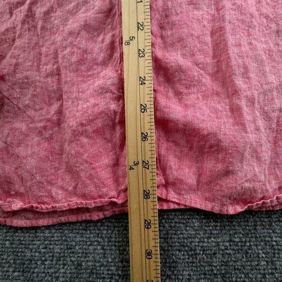 LL Bean Women Long Sleeve Linen Button Up Shirt Pink Large Reg 299906 Adult - Picture 3 of 11